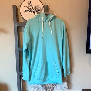 Albion fit teal pullover long hoodie